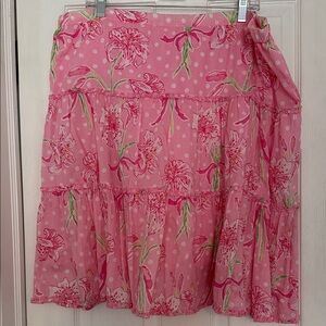 Lilly Pulitzer Pink Floral A-Line Skirt